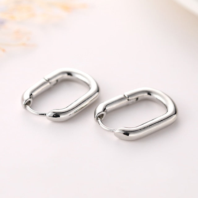 Smooth Metal Hoop Earrings