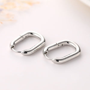 Smooth Metal Hoop Earrings