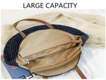 Load image into Gallery viewer, Large Woven Round Boho Bag – Statement Straw Tote
