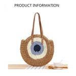 Load image into Gallery viewer, Large Woven Round Boho Bag – Statement Straw Tote
