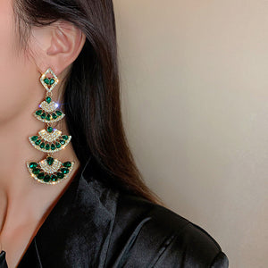 Vintage Green Crystal Earrings