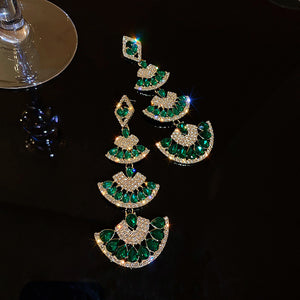 Vintage Green Crystal Earrings