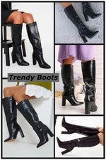 Load image into Gallery viewer, Chunky Heel Knee-High Boots
