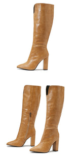 Load image into Gallery viewer, Chunky Heel Knee-High Boots
