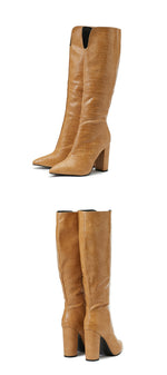 Load image into Gallery viewer, Chunky Heel Knee-High Boots
