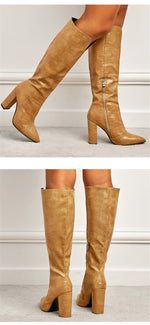 Load image into Gallery viewer, Chunky Heel Knee-High Boots
