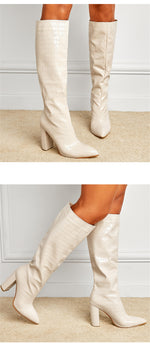 Load image into Gallery viewer, Chunky Heel Knee-High Boots
