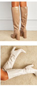 Load image into Gallery viewer, Chunky Heel Knee-High Boots
