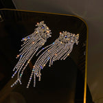 Load image into Gallery viewer, Long Tassel Geometric Drop Earrings
