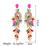 Load image into Gallery viewer, Leaves Crystal Earrings
