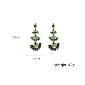 Vintage Green Crystal Earrings