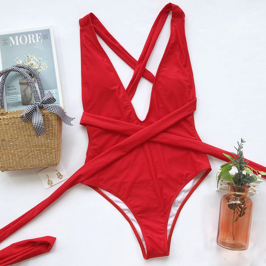 One-Piece Bandage Swimsuit – Flattering Chic Swimwear