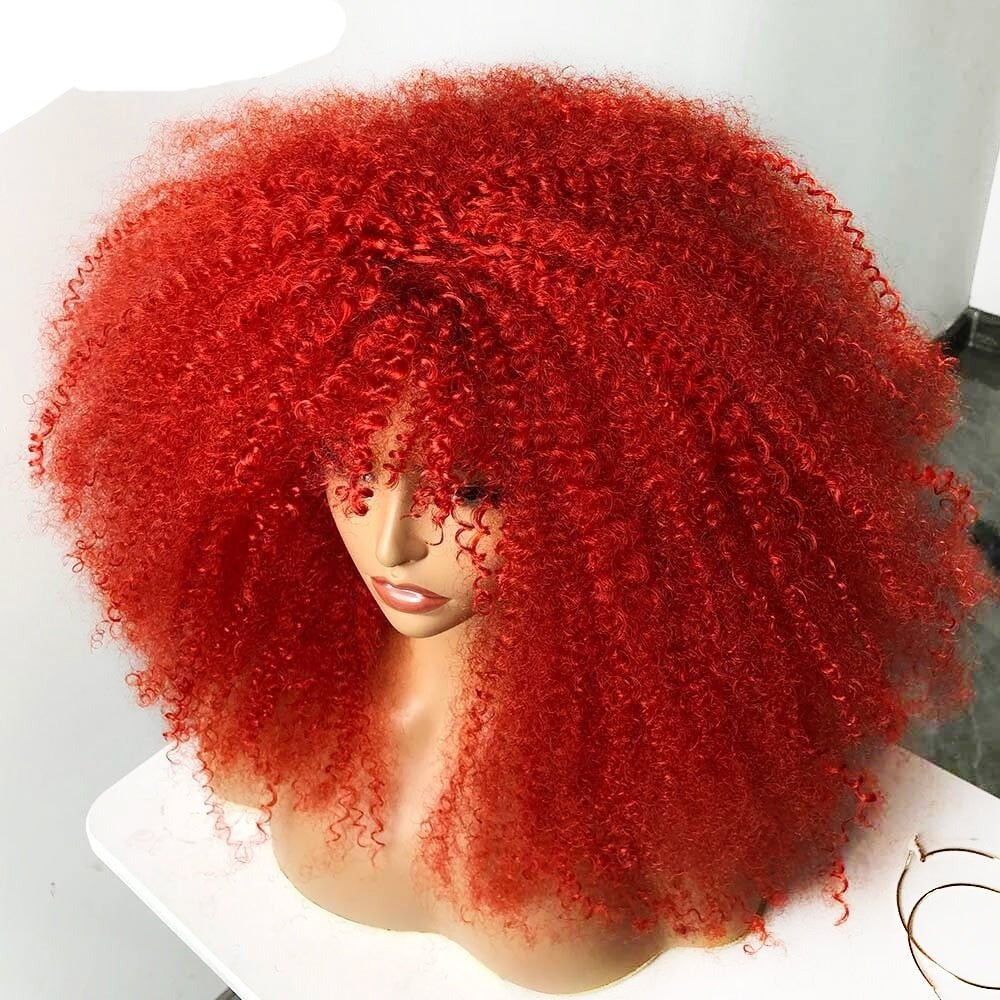 Afro Curly Wig With Bangs