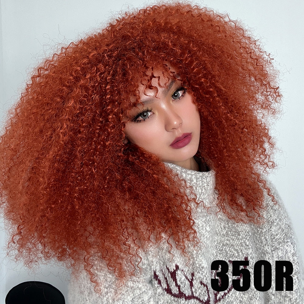Afro Curly Wig With Bangs