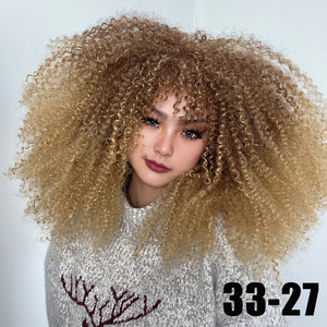 Afro Curly Wig With Bangs