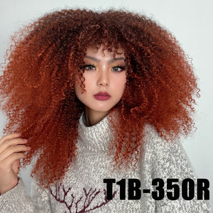 Afro Curly Wig With Bangs