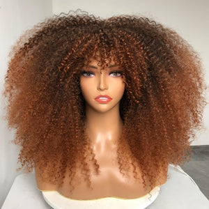 Afro Curly Wig With Bangs