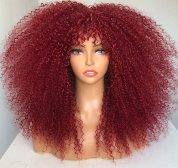 Afro Curly Wig With Bangs