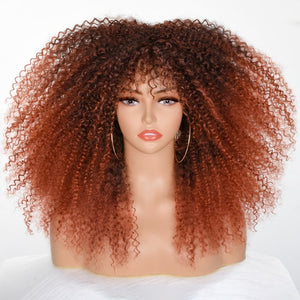 Afro Curly Wig With Bangs