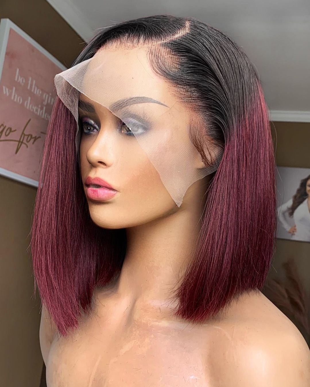 Red Lace Front Bob