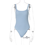 Load image into Gallery viewer, Strap Solid Bodycon Bodysuit
