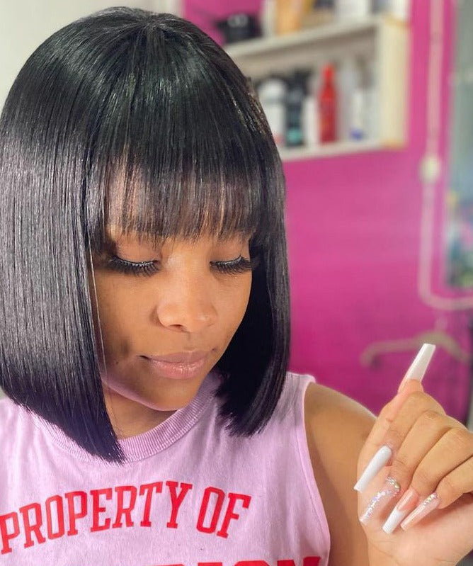 Scalp Bob Wig with Bangs