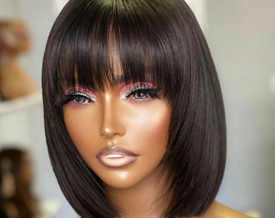 Scalp Bob Wig with Bangs