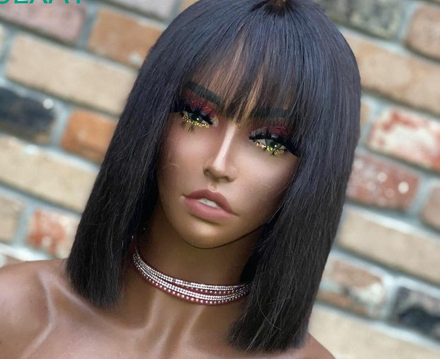 Scalp Bob Wig with Bangs