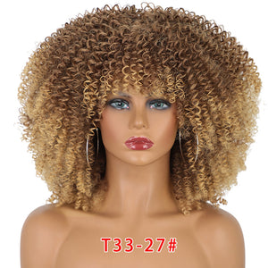 Synthetic Curly Wig With Bangs