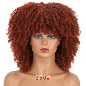 Synthetic Curly Wig With Bangs