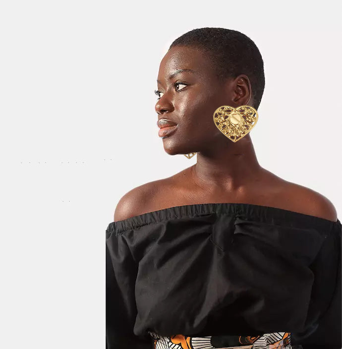 Gold Statement  Earrings