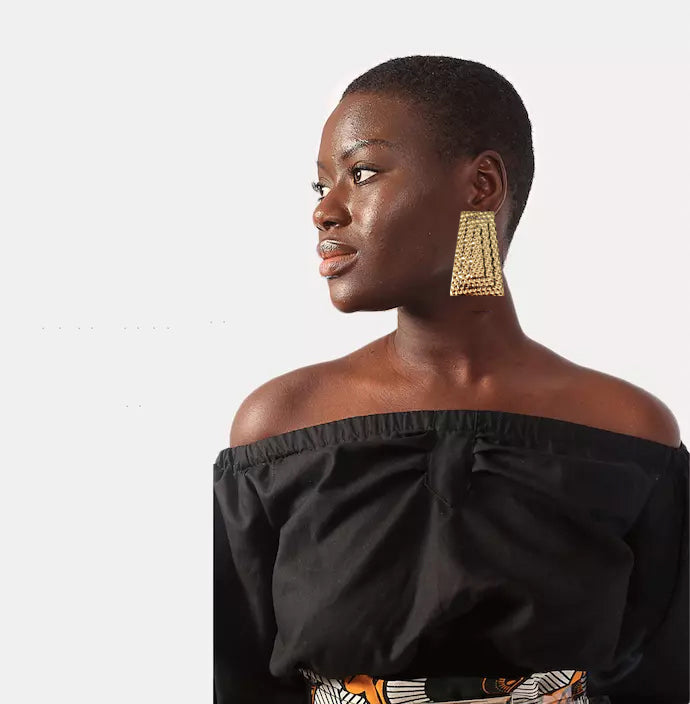 Gold Statement  Earrings